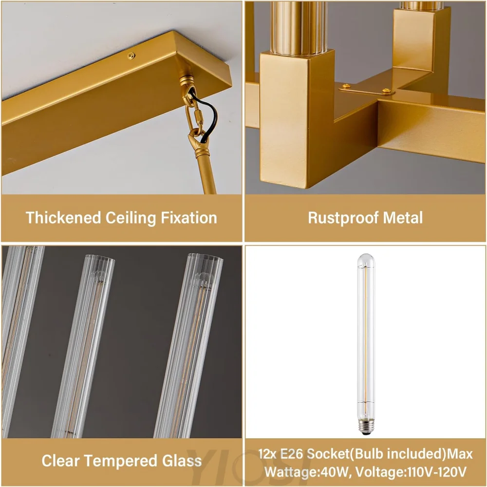 Modern glass tube chandelier