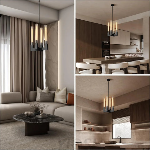 Modern glass tube chandelier