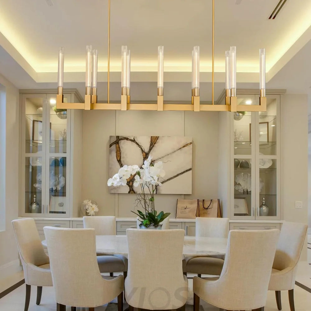 Modern glass tube chandelier