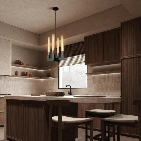 Modern glass tube chandelier