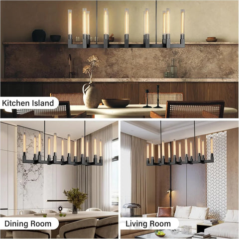Modern glass tube chandelier