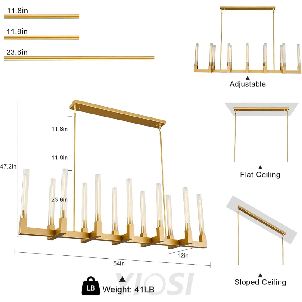Modern glass tube chandelier