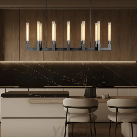 Modern glass tube chandelier