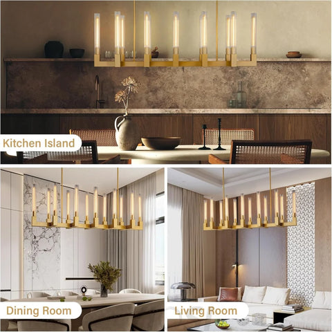 Modern glass tube chandelier