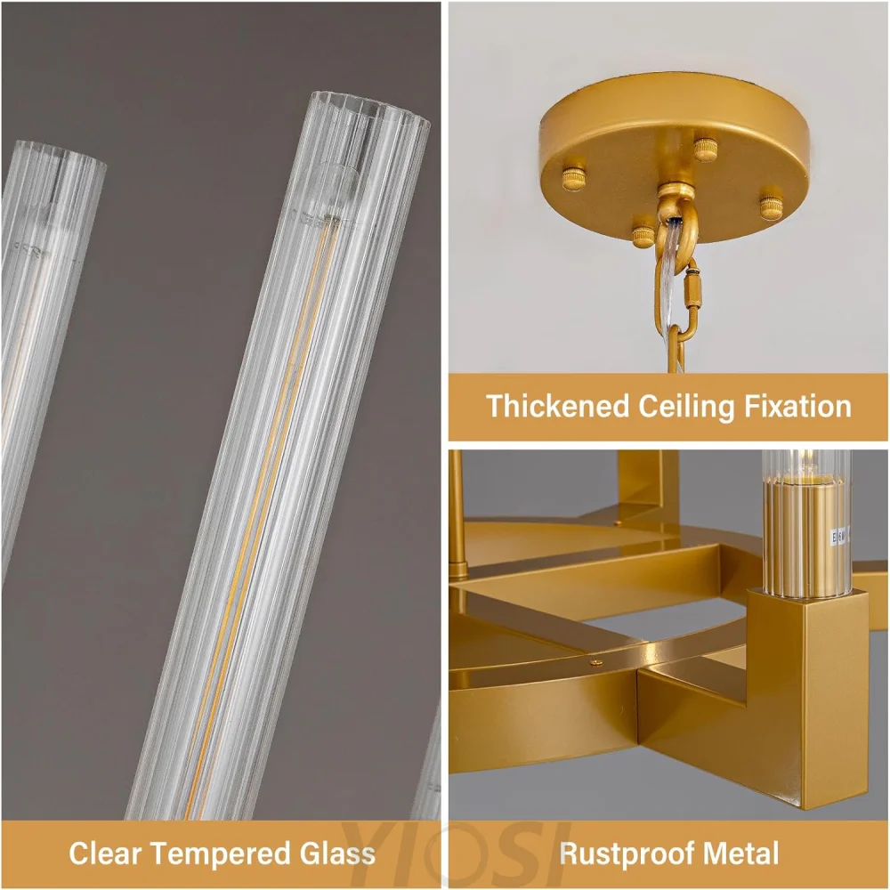Modern glass tube chandelier