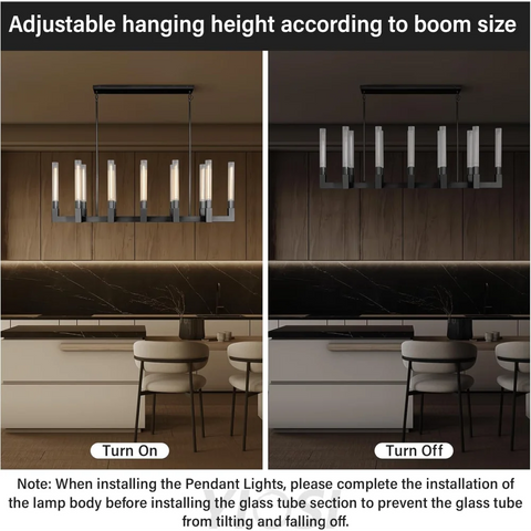 Modern glass tube chandelier
