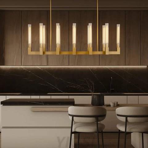 Modern glass tube chandelier