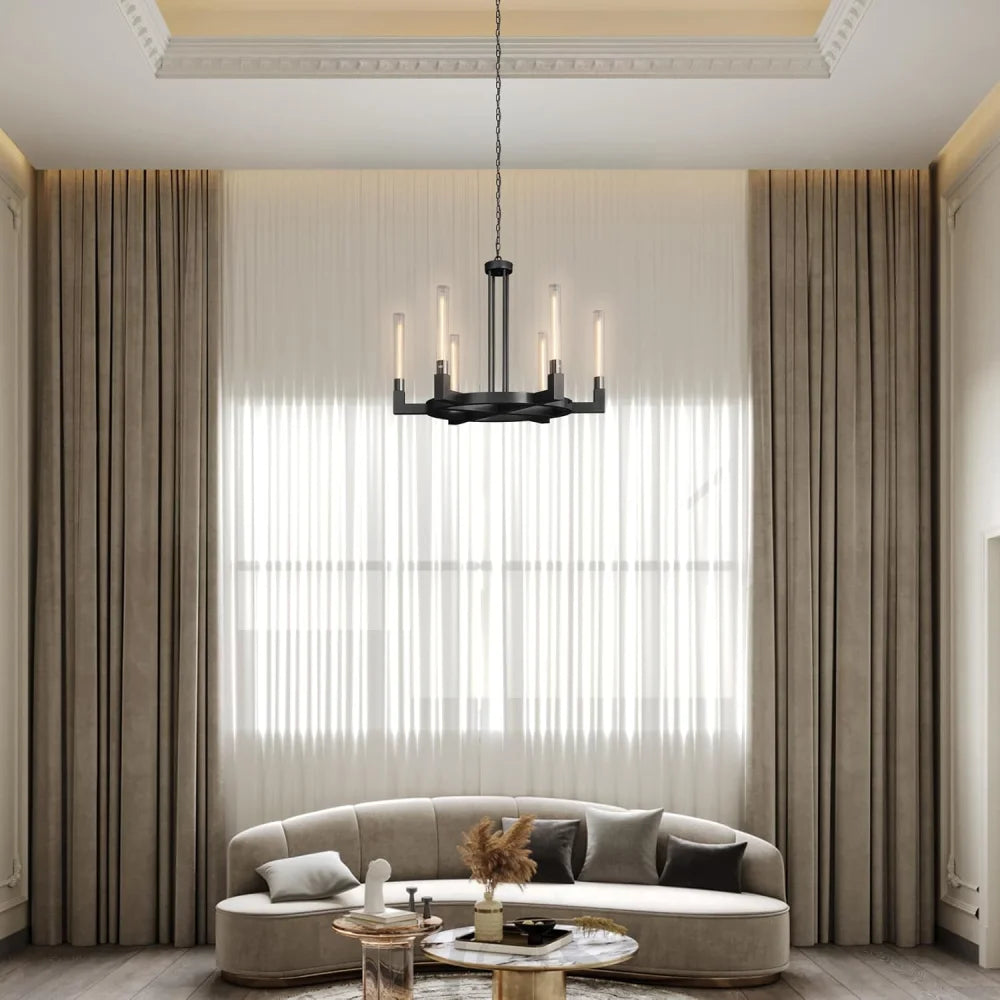 Modern glass tube chandelier