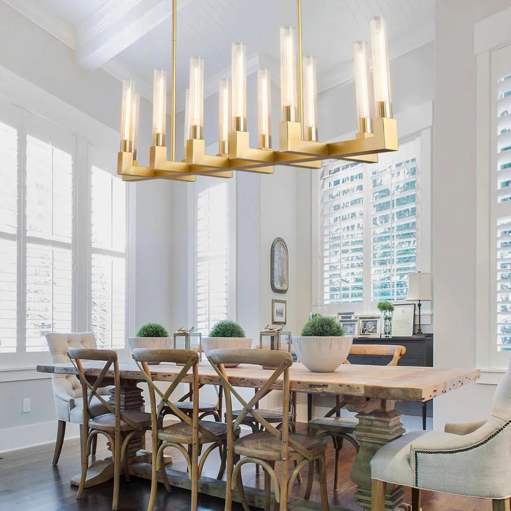Modern glass tube chandelier