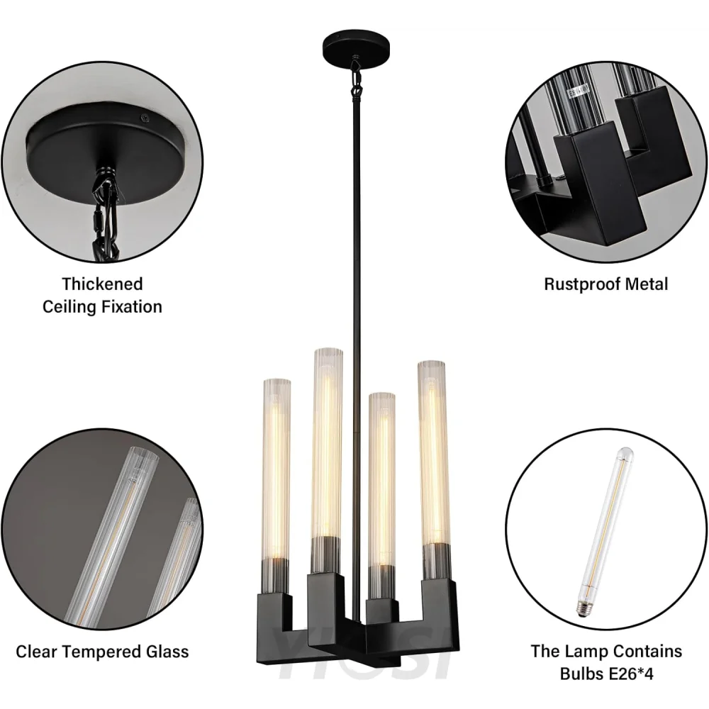 Modern glass tube chandelier