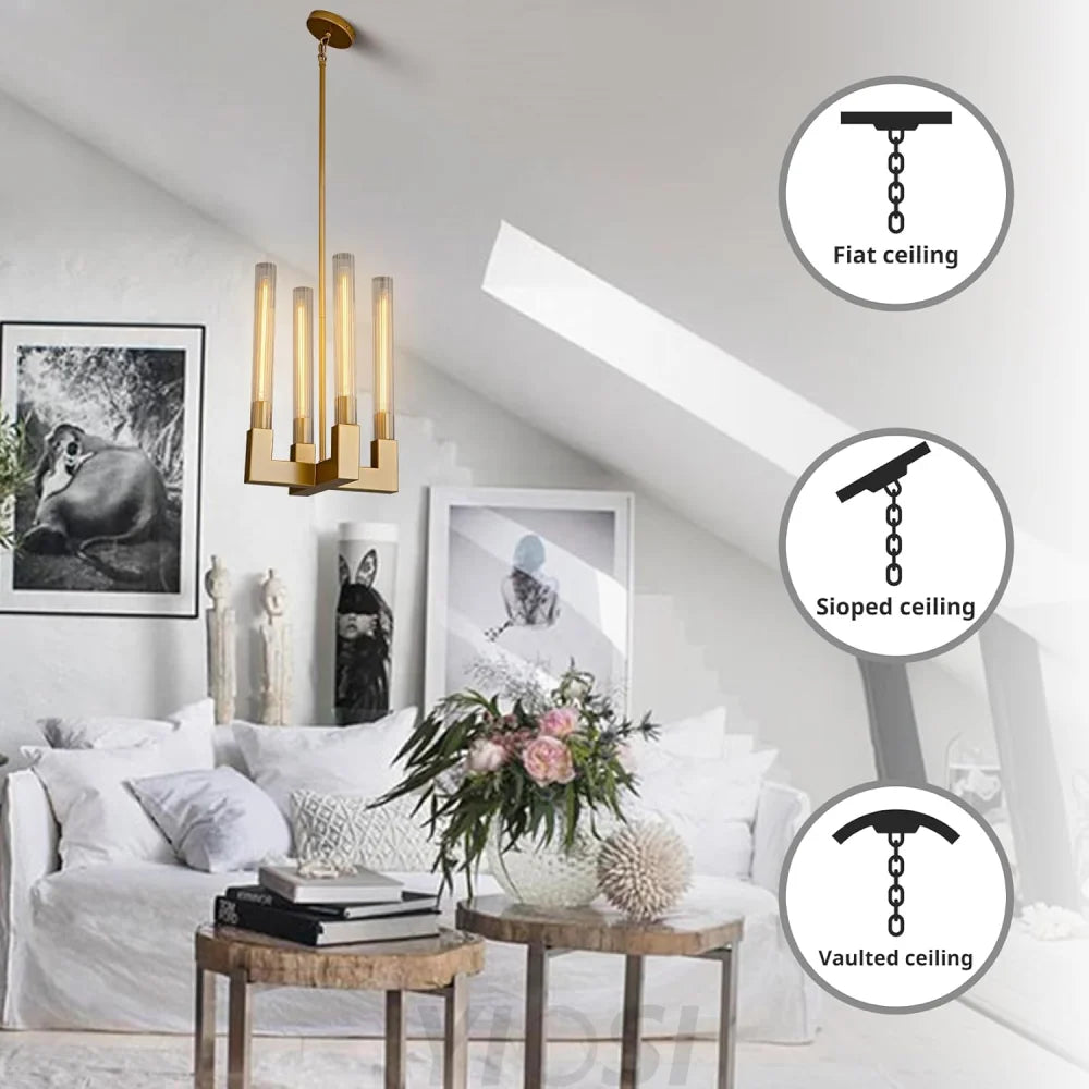 Modern glass tube chandelier