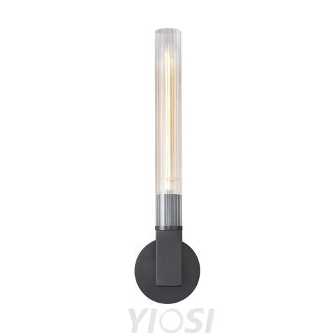 Modern glass tube chandelier Black / W19’’
