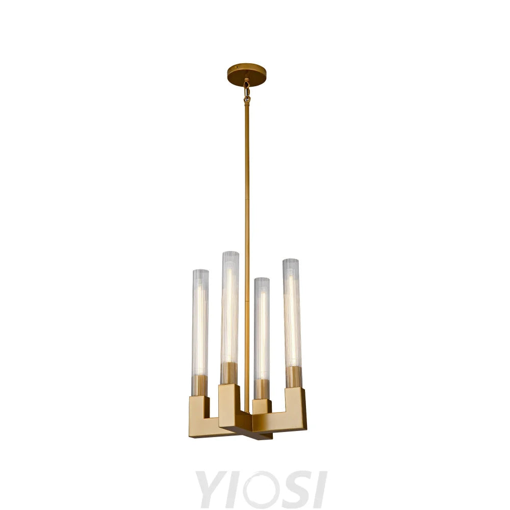 Modern glass tube chandelier Glod / H19’’