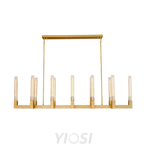 Modern glass tube chandelier Glod / L54’’