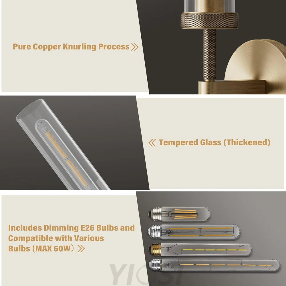 Modern glass tube wall lamp