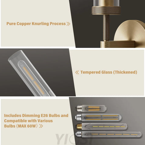 Modern glass tube wall lamp