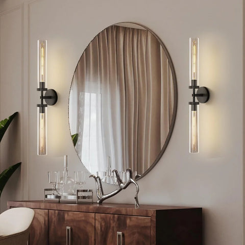 Modern glass tube wall lamp