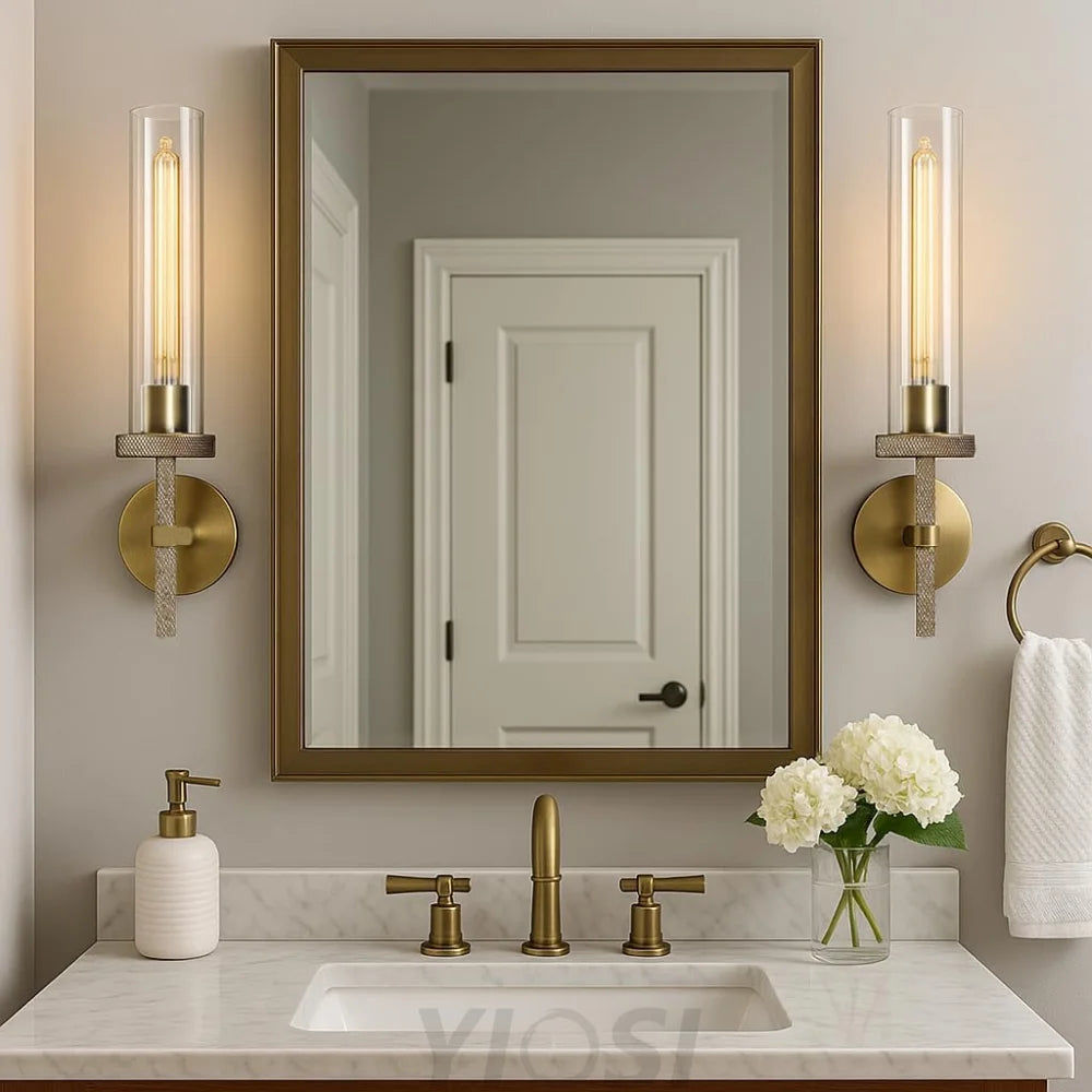 Modern glass tube wall lamp