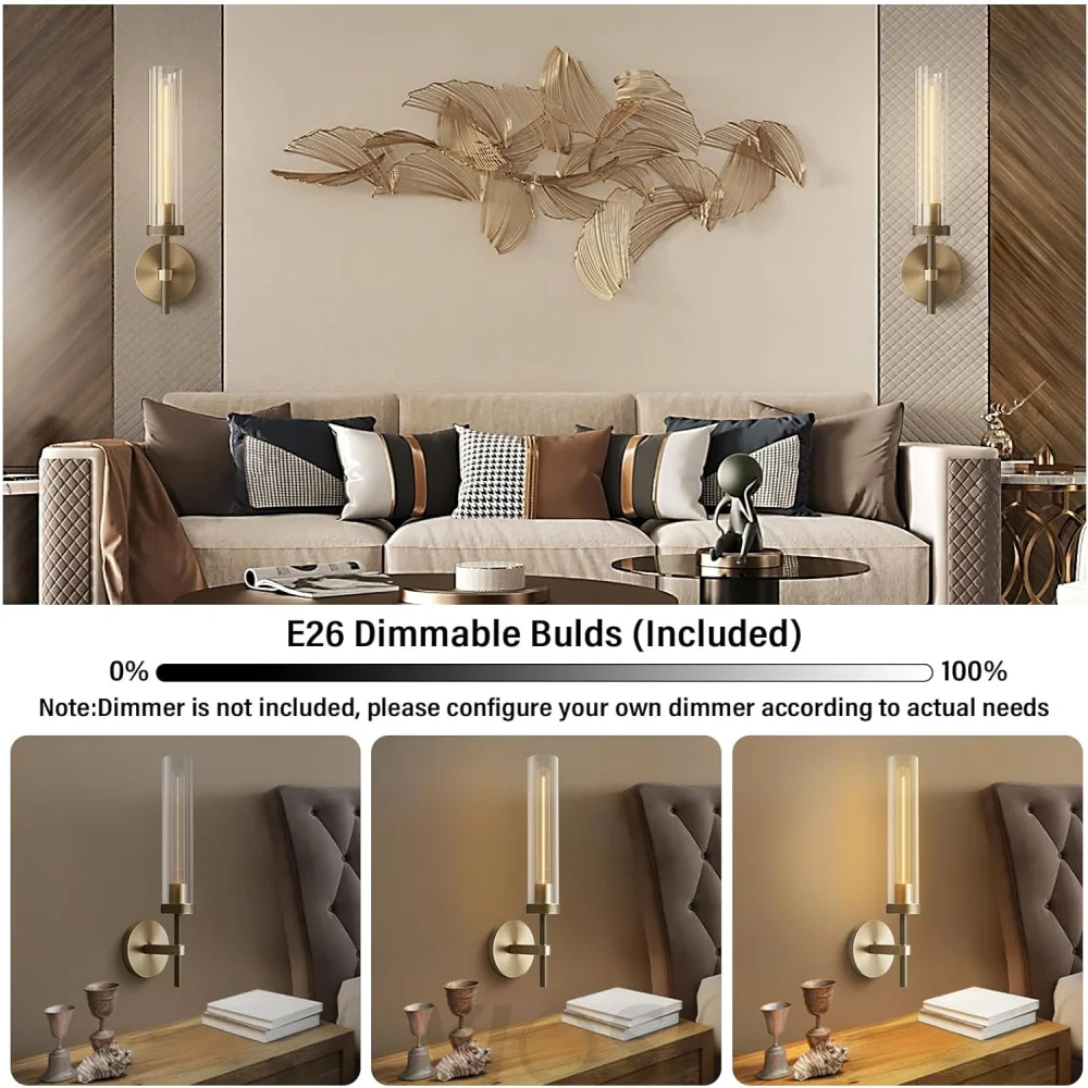 Modern glass tube wall lamp