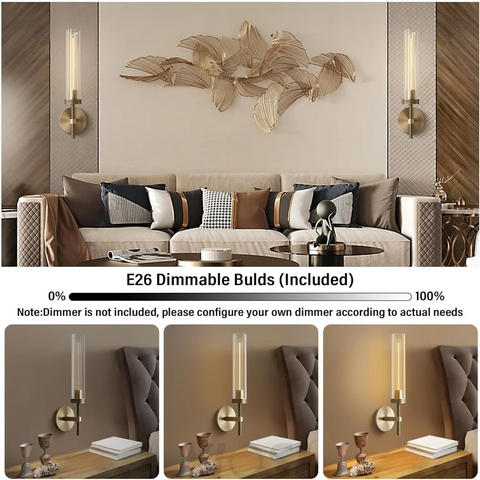 Modern glass tube wall lamp