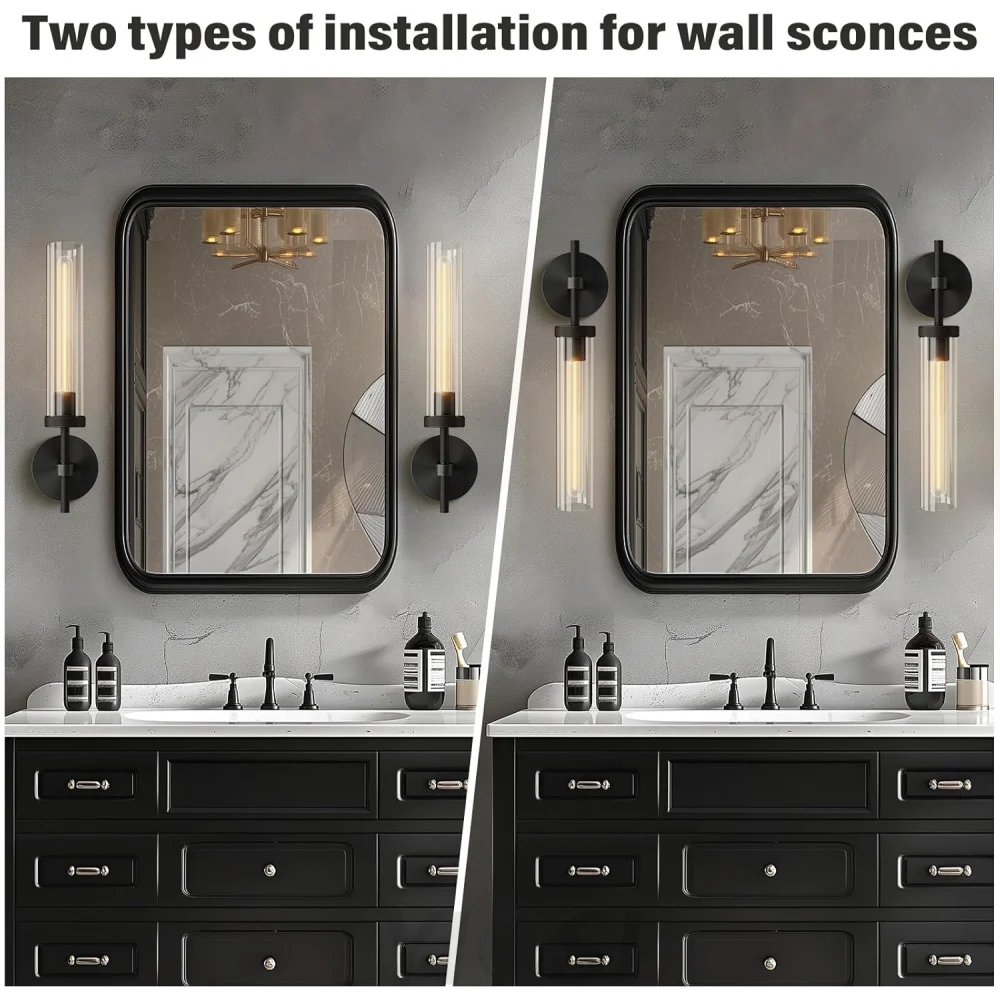 Modern glass tube wall lamp