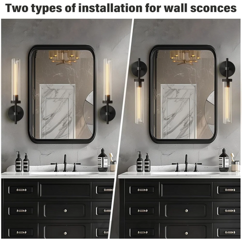 Modern glass tube wall lamp
