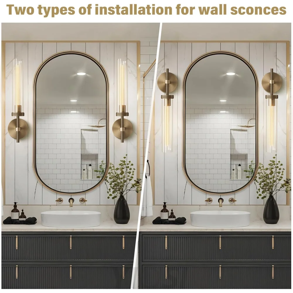 Modern glass tube wall lamp