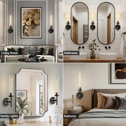 Modern glass tube wall lamp