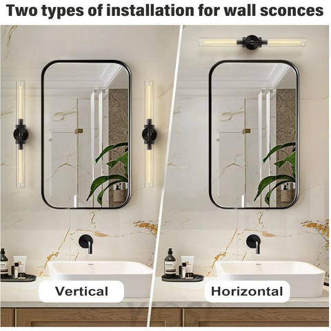 Modern glass tube wall lamp