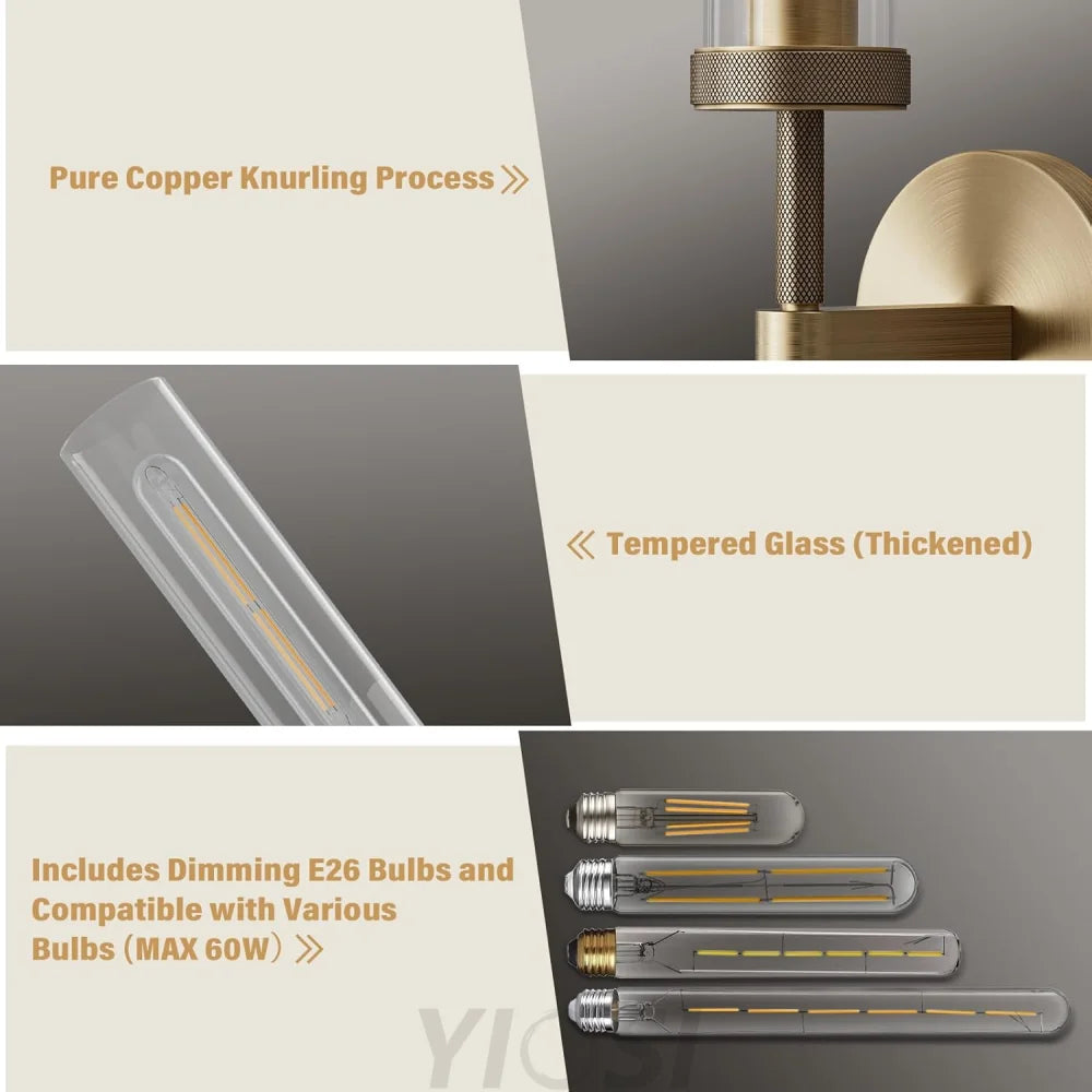 Modern glass tube wall lamp