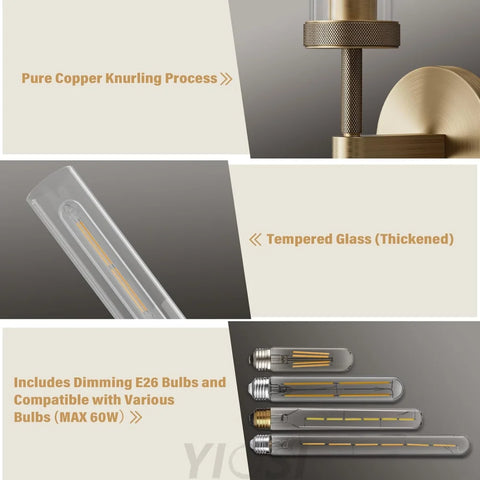 Modern glass tube wall lamp