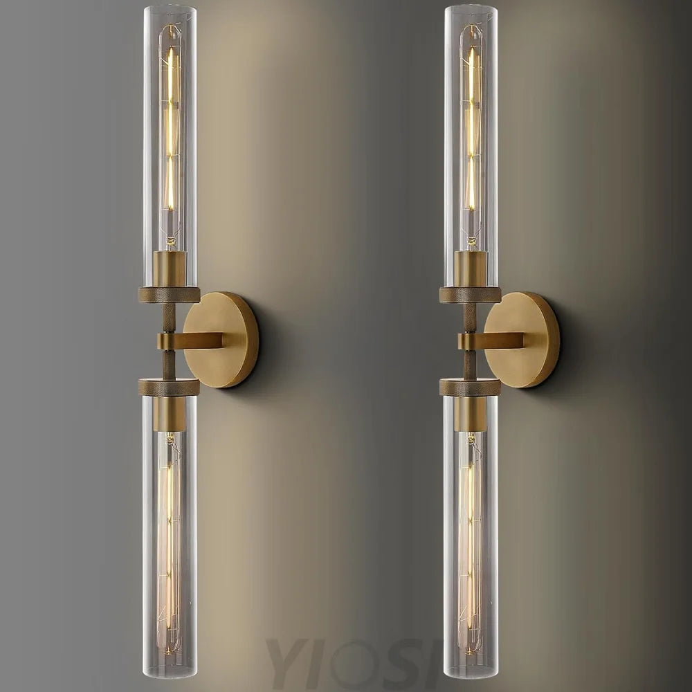 Modern glass tube wall lamp