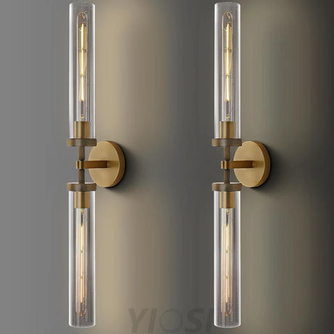 Modern glass tube wall lamp