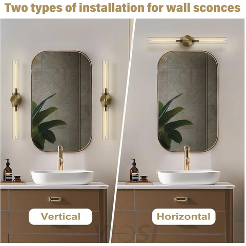 Modern glass tube wall lamp