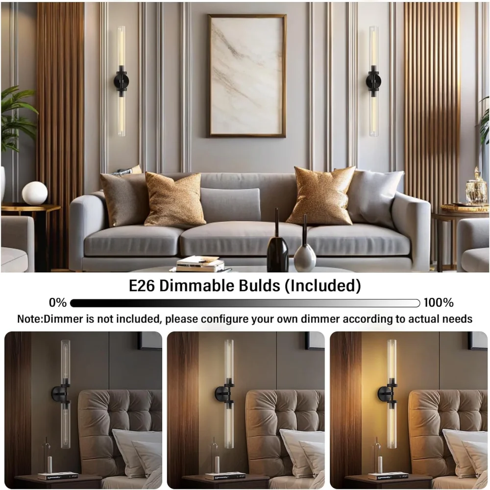 Modern glass tube wall lamp