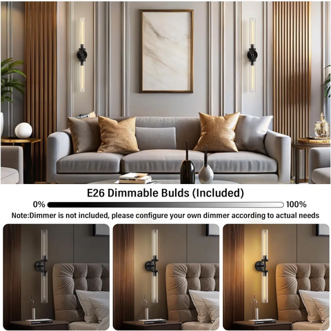 Modern glass tube wall lamp