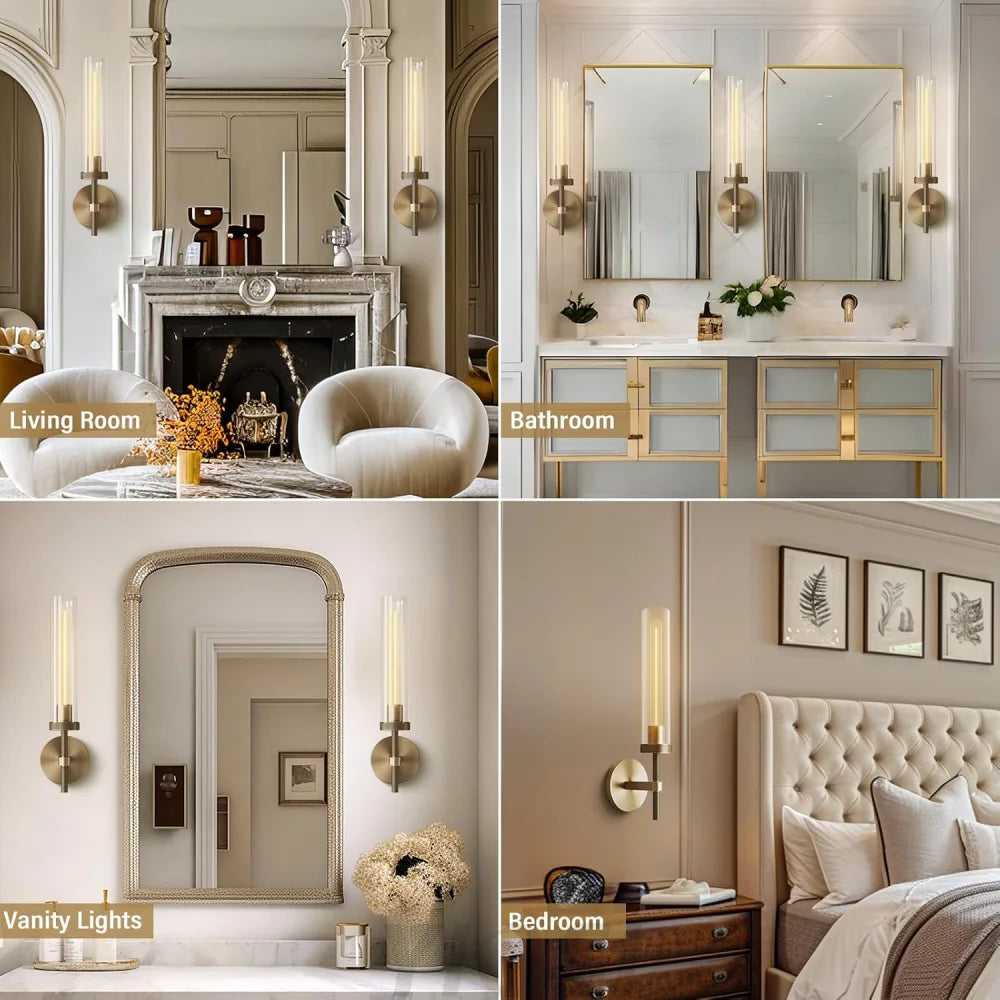 Modern glass tube wall lamp