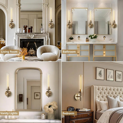 Modern glass tube wall lamp