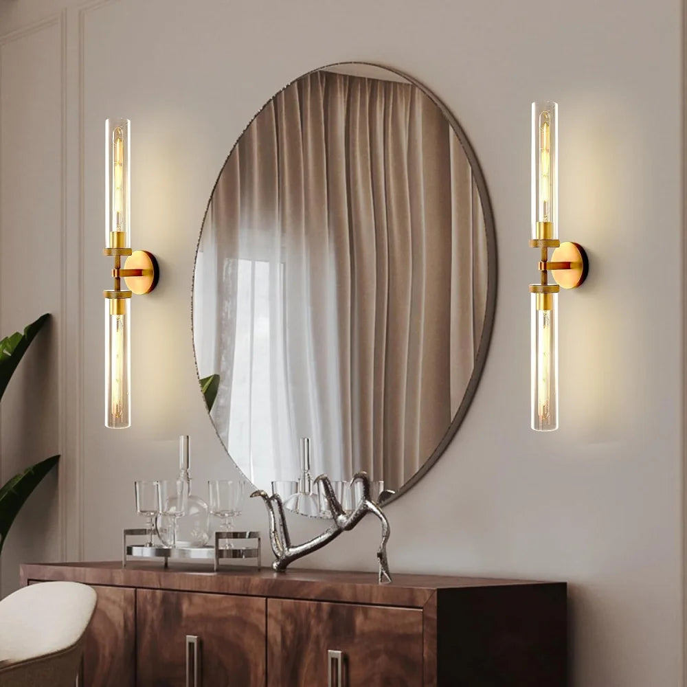 Modern glass tube wall lamp