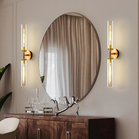 Modern glass tube wall lamp