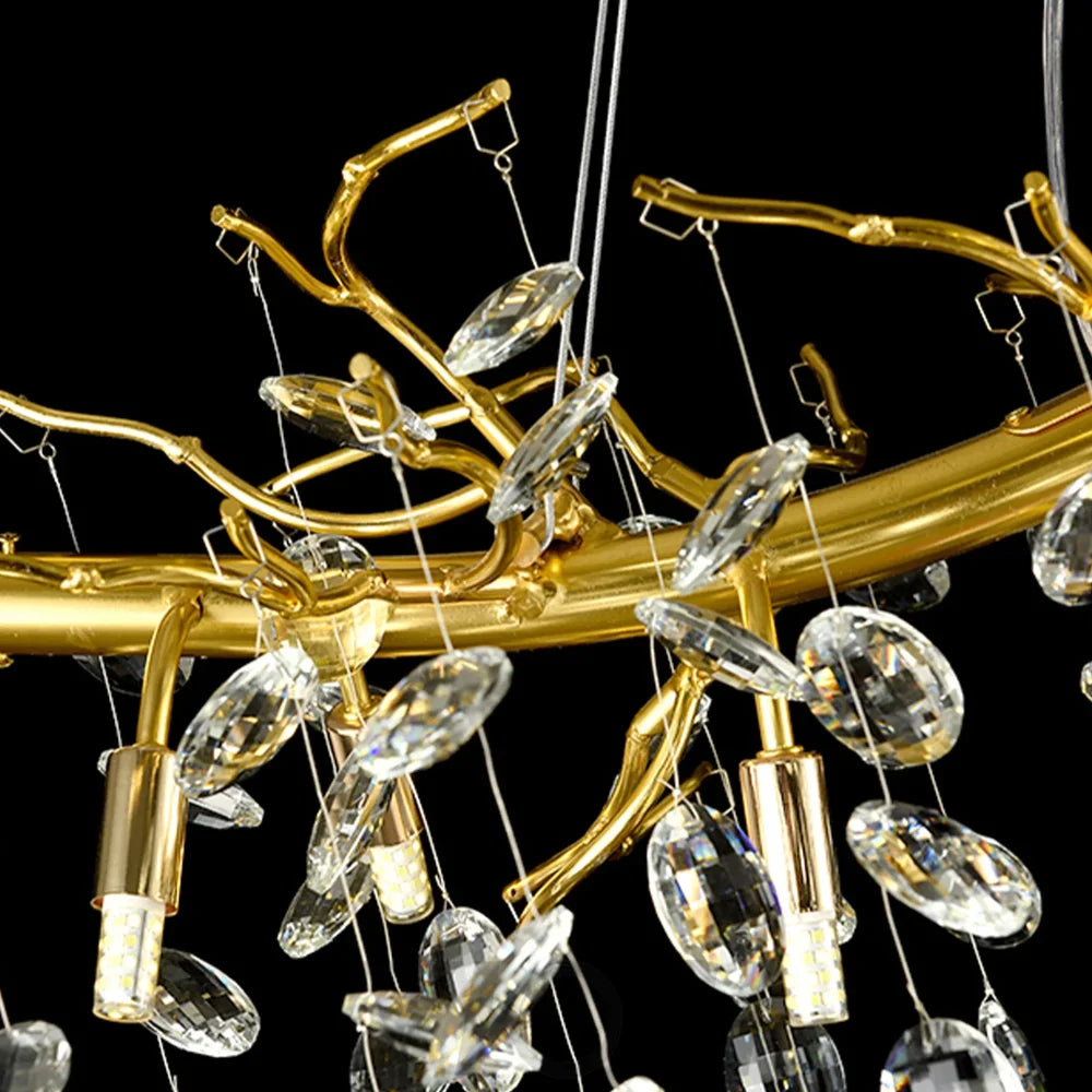 Modern Gold Tree Branch Crystal Chandelier