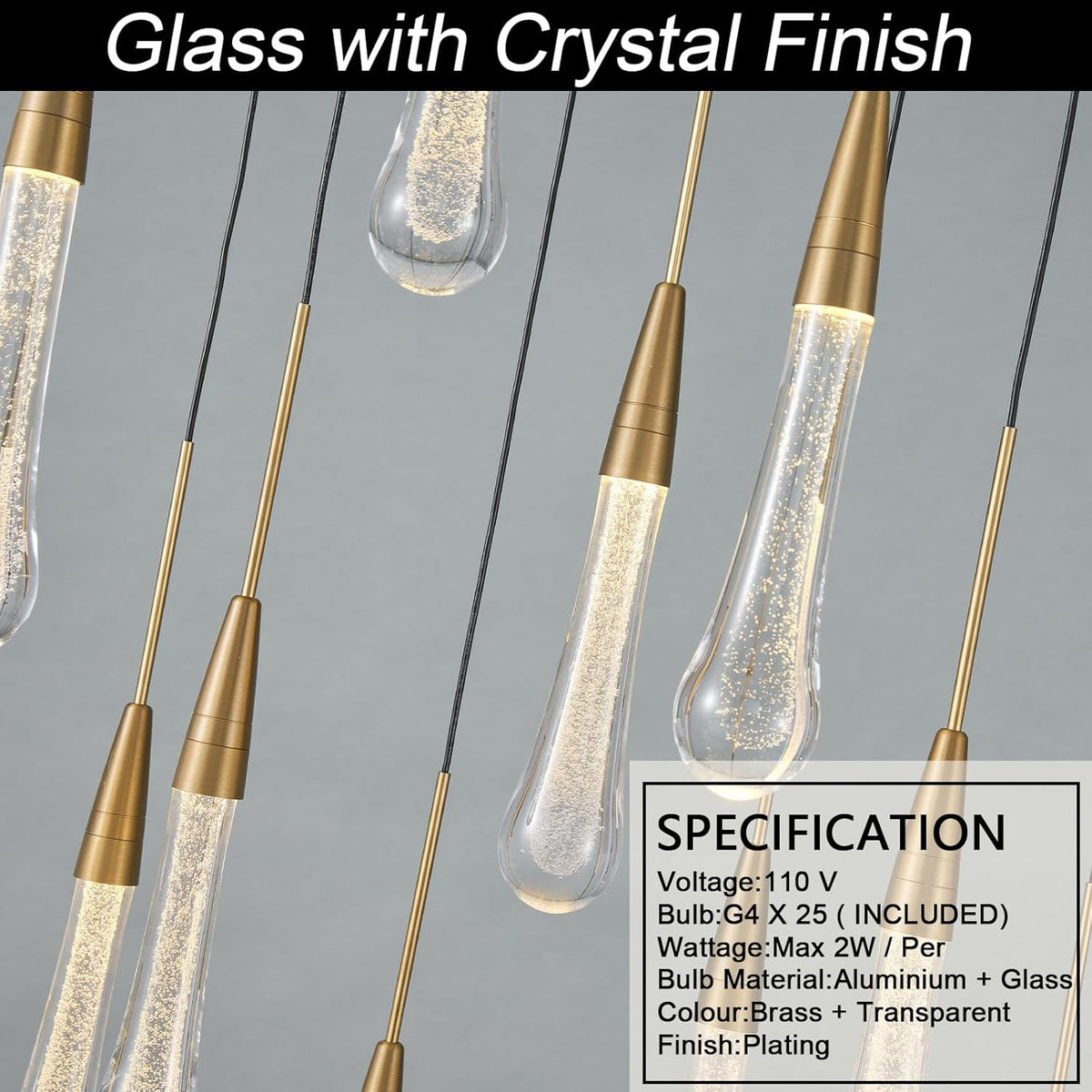 Modern Golden Raindrop Chandelier