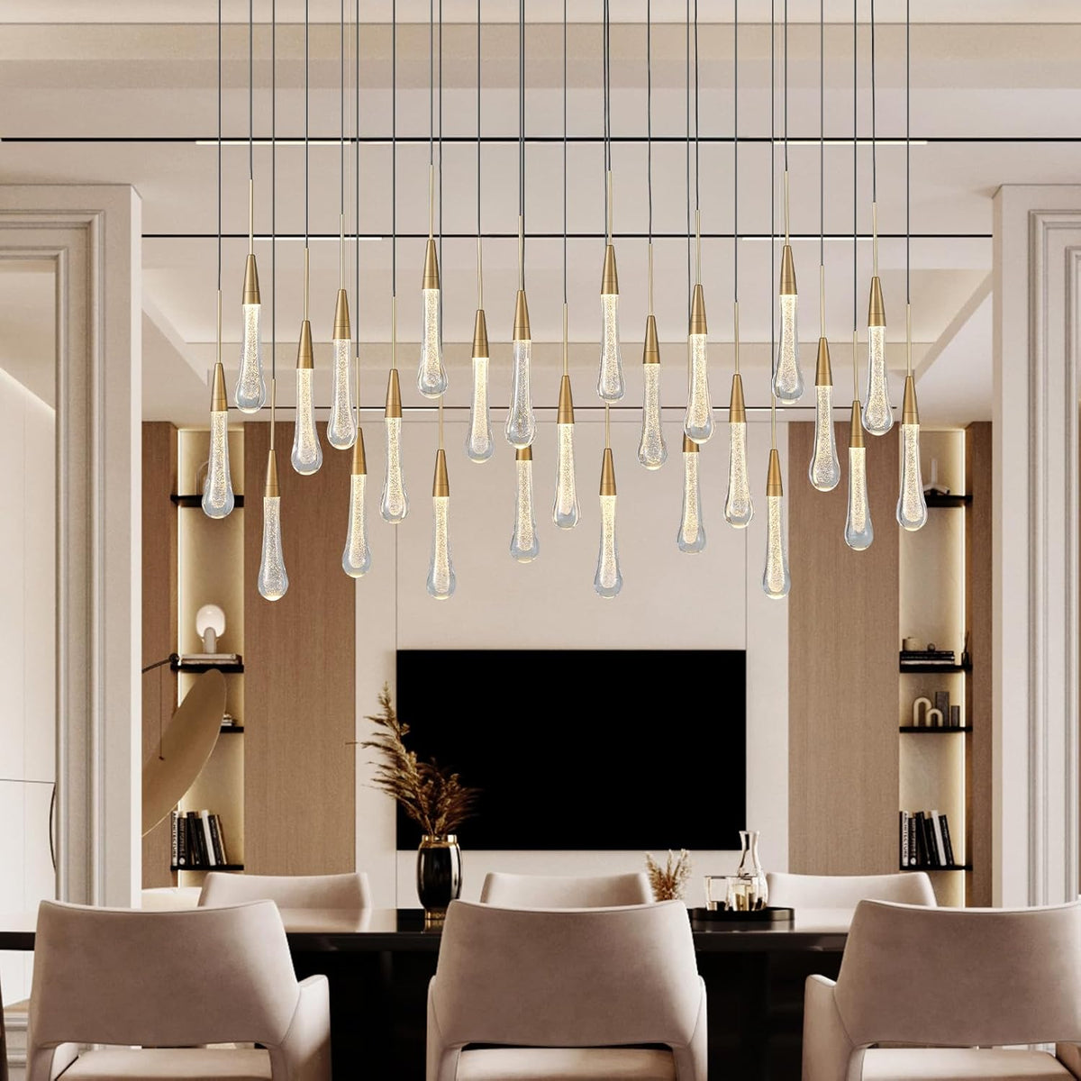 Modern Golden Raindrop Chandelier
