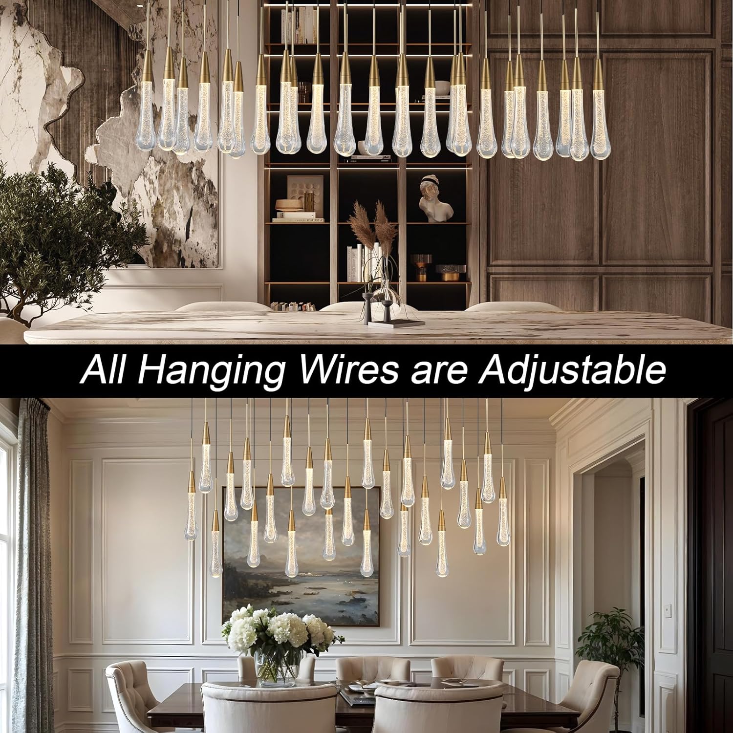 Modern Golden Raindrop Chandelier