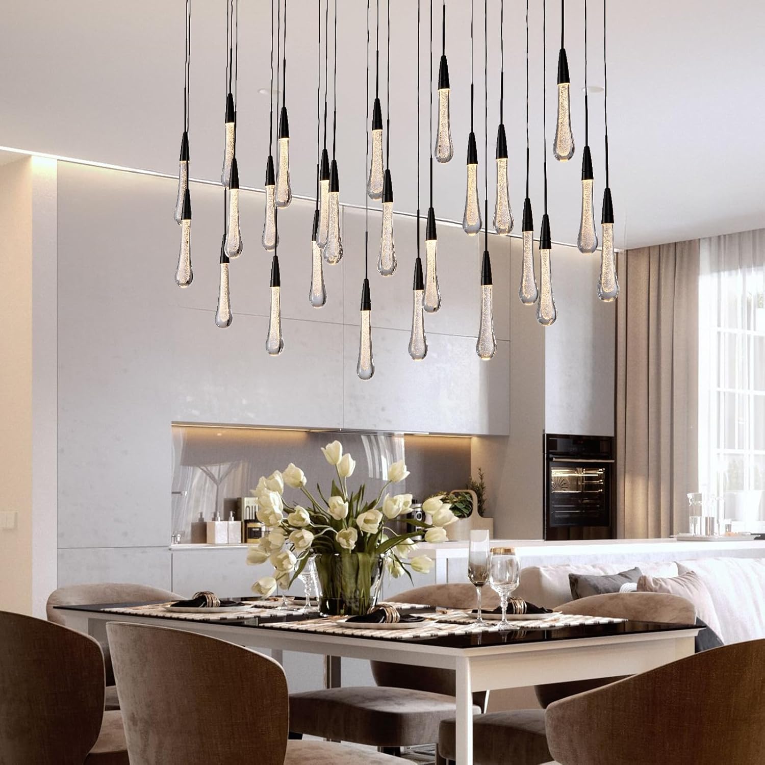 Modern Golden Raindrop Chandelier