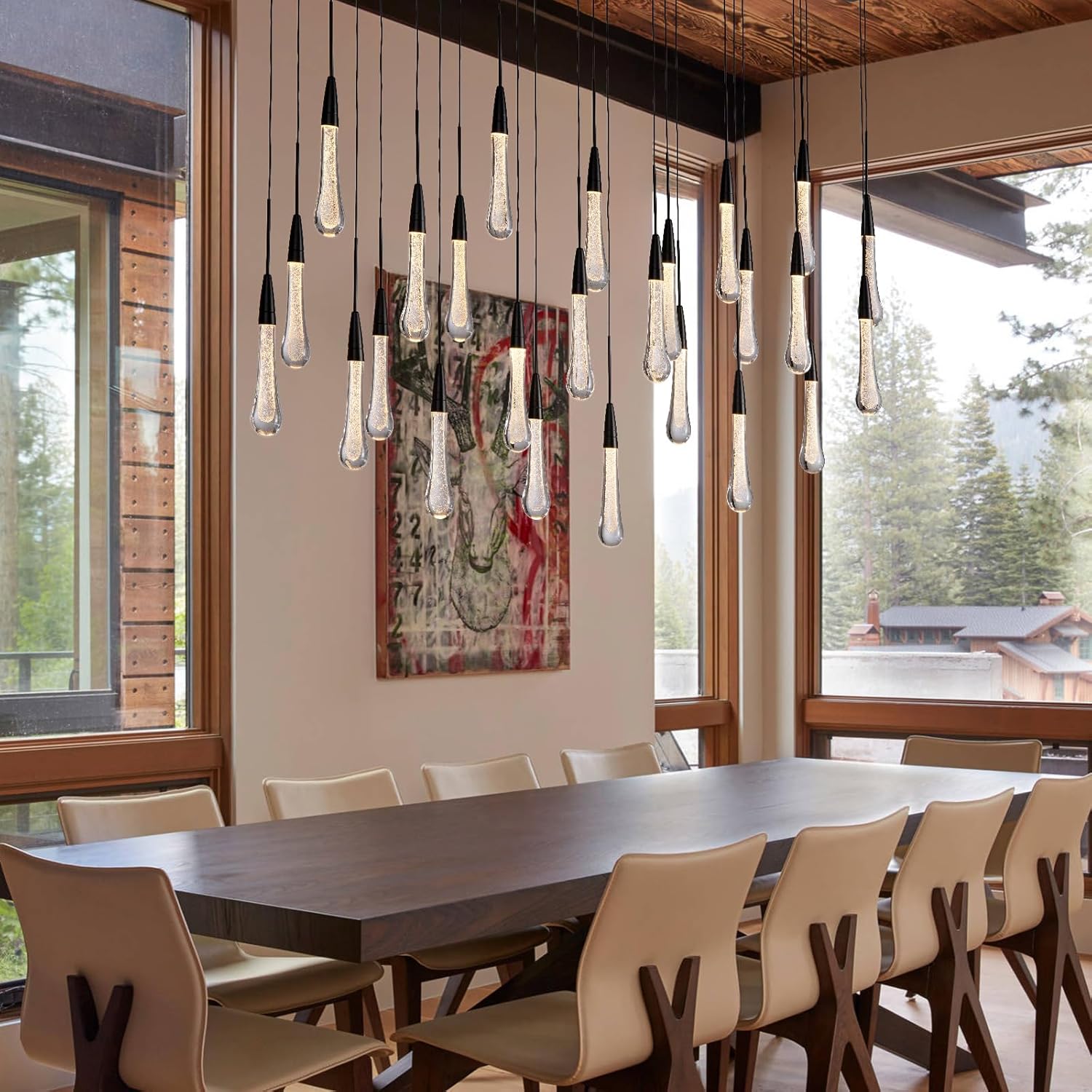 Modern Golden Raindrop Chandelier