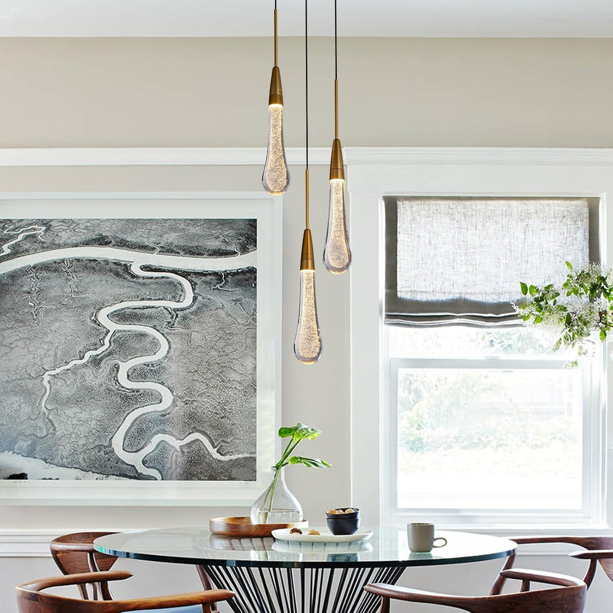 Modern Golden Raindrop Chandelier
