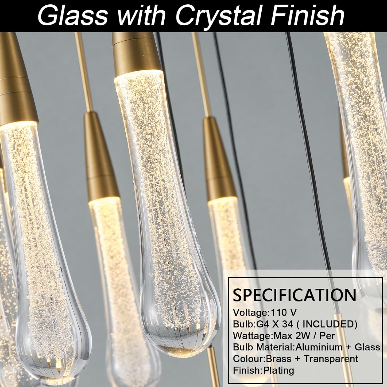 Modern Golden Raindrop Chandelier