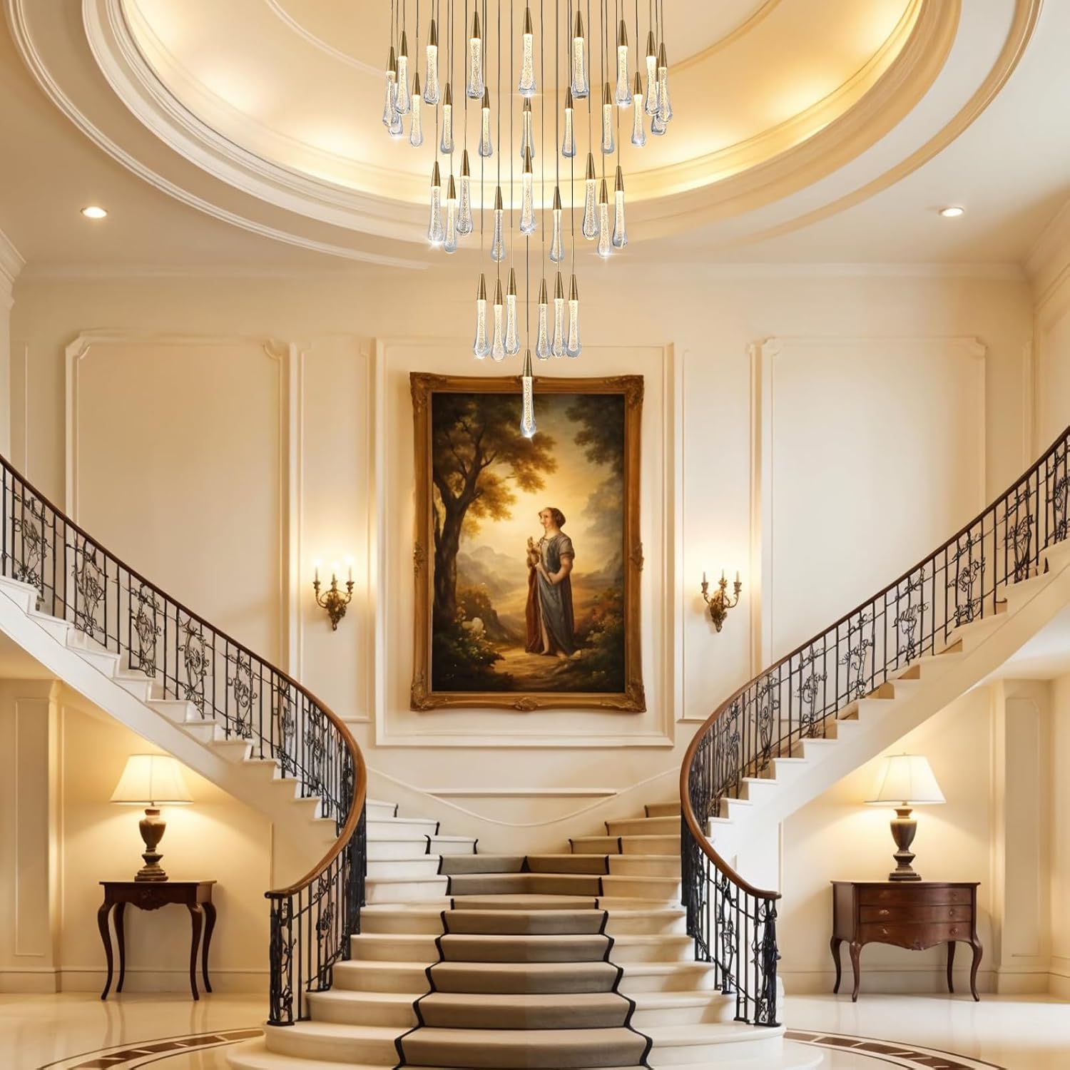 Modern Golden Raindrop Chandelier