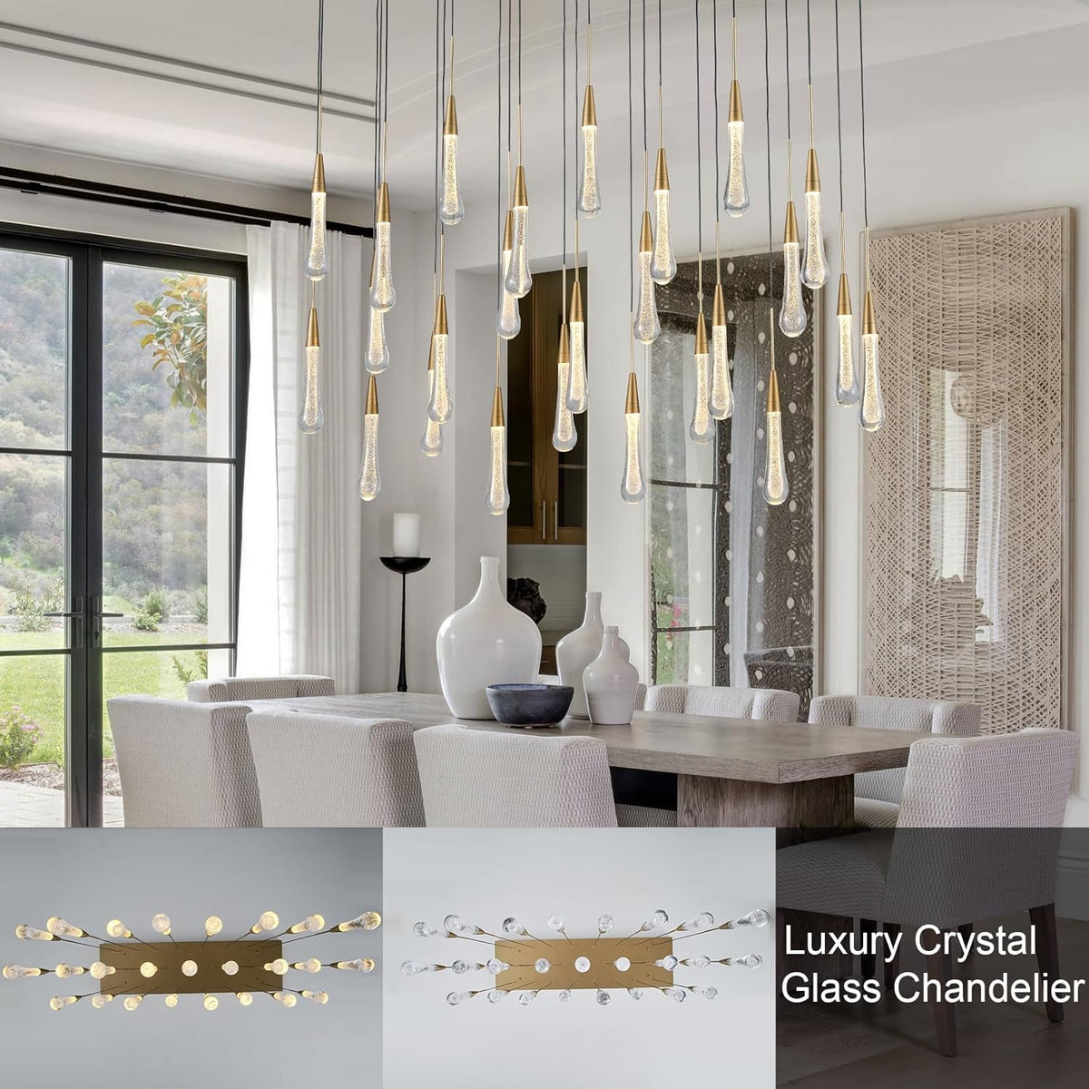 Modern Golden Raindrop Chandelier